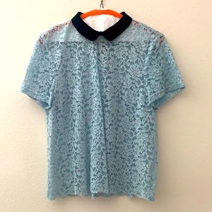 ZARA Lace Blouse with Peter Pan Collar